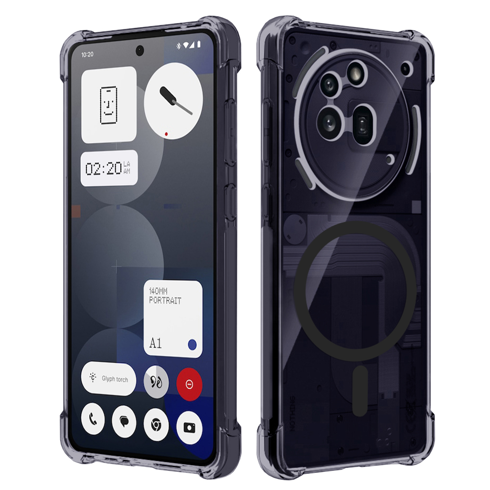 Techsuit Shockproof průhledný silikonový MagSafe pro Nothing Phone (3a) Pro kouřově černý