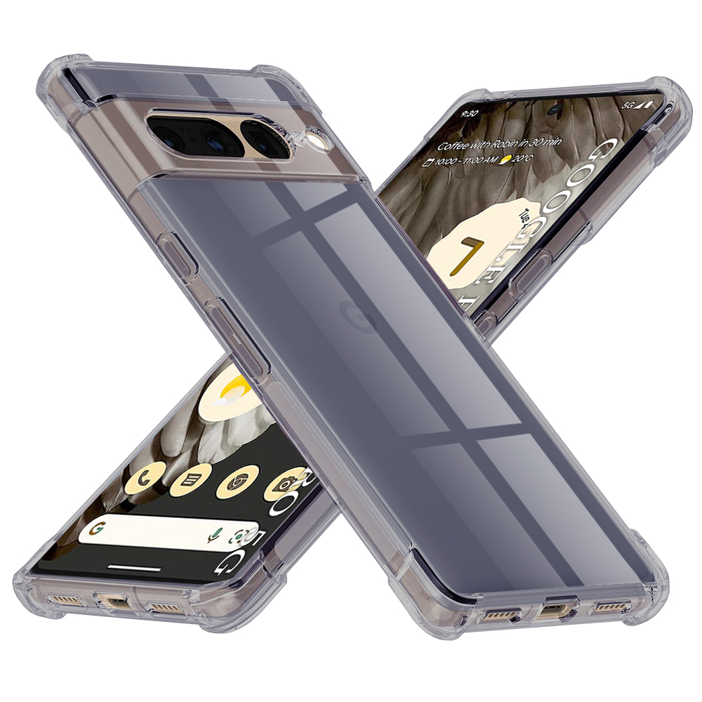 Techsuit nárazuvzdorný průhledný silikon Google Pixel 7 Pro kouřově černý