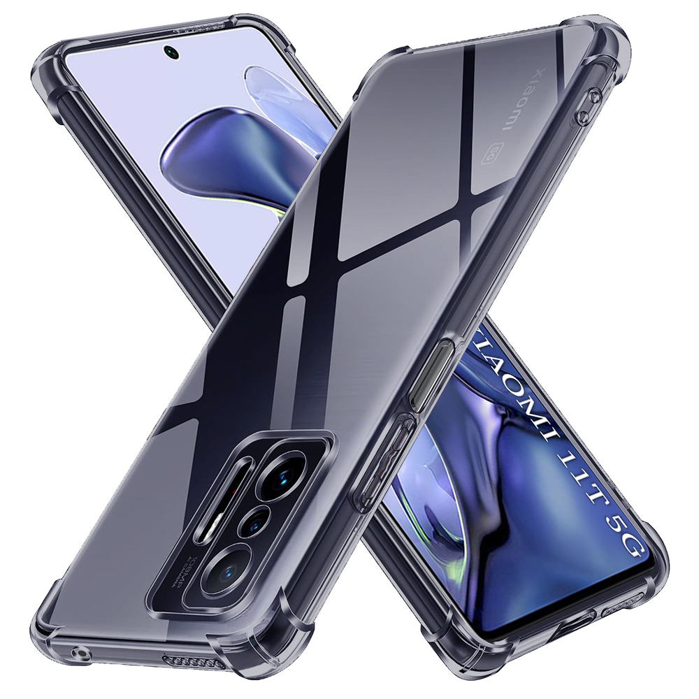 Techsuit Shockproof průhledný silikon Xiaomi 11T / 11T Pro kouřově černý
