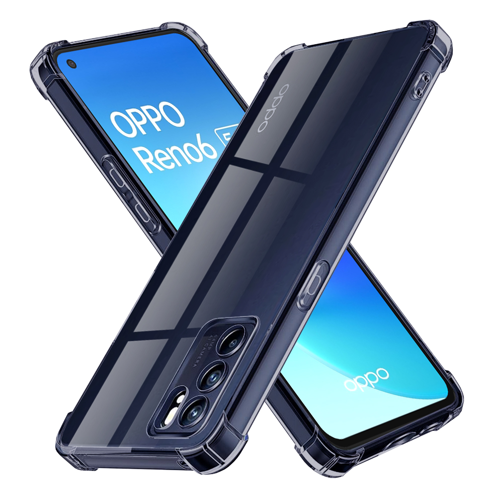 Techsuit Shockproof průhledný silikon Oppo Reno6 5G kouřově černý