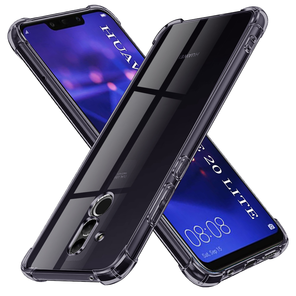 Techsuit Shockproof průhledný silikon Huawei Mate 20 Lite kouřově černý