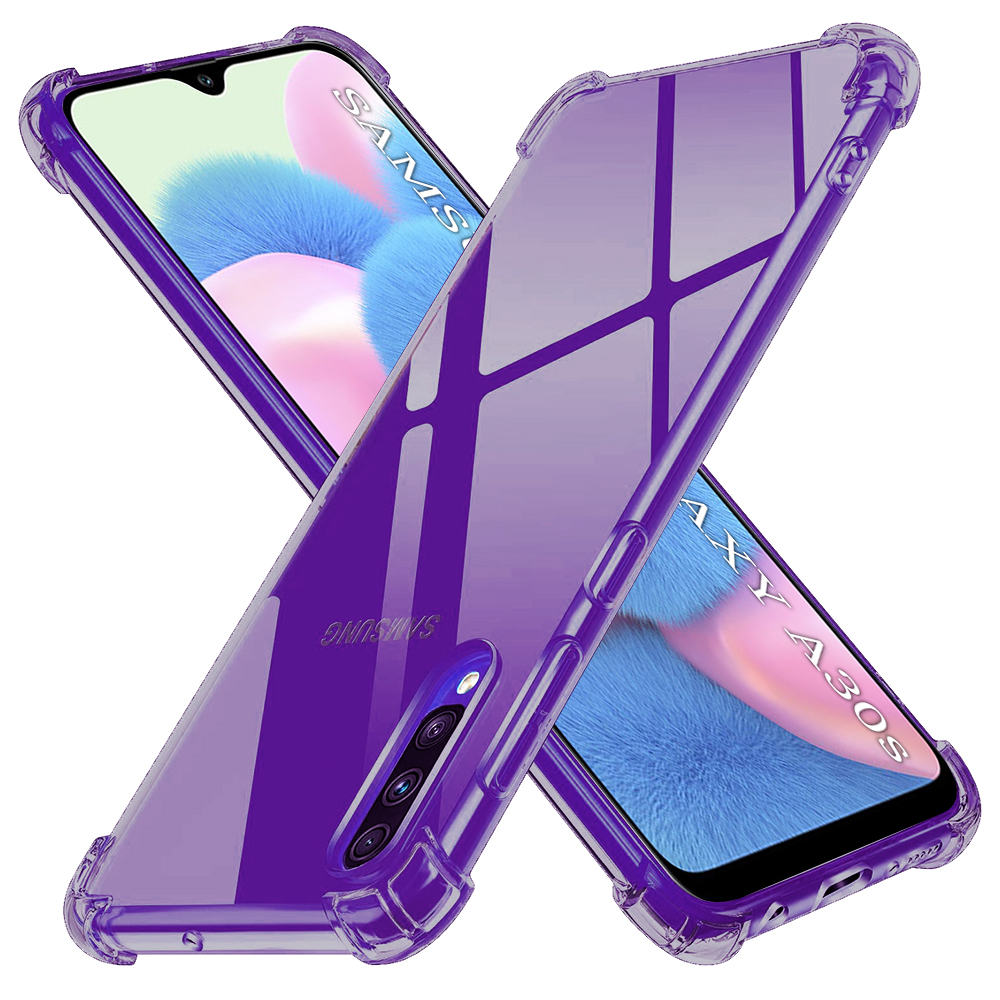 Techsuit Shockproof průhledný silikon pro Samsung Galaxy A30s A50 A50s černý kouřový