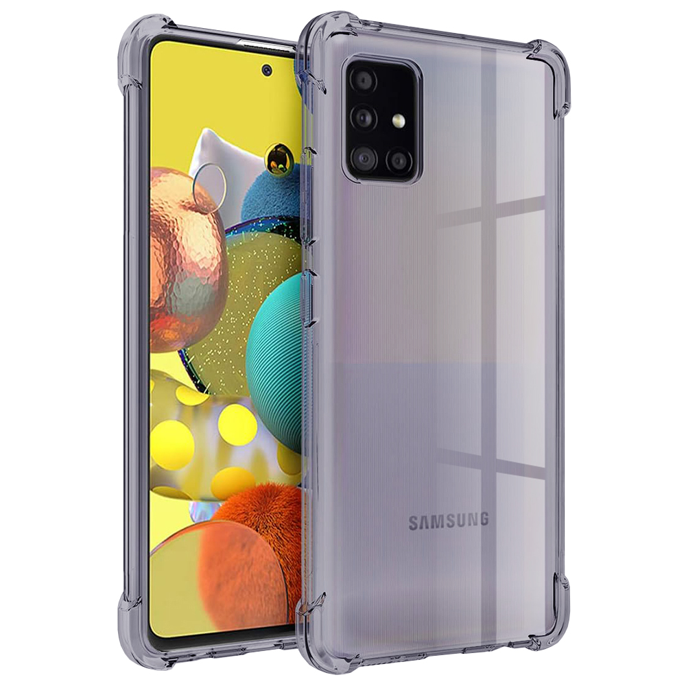 Techsuit Shockproof průhledný silikon Samsung Galaxy A51 4G kouřově černý