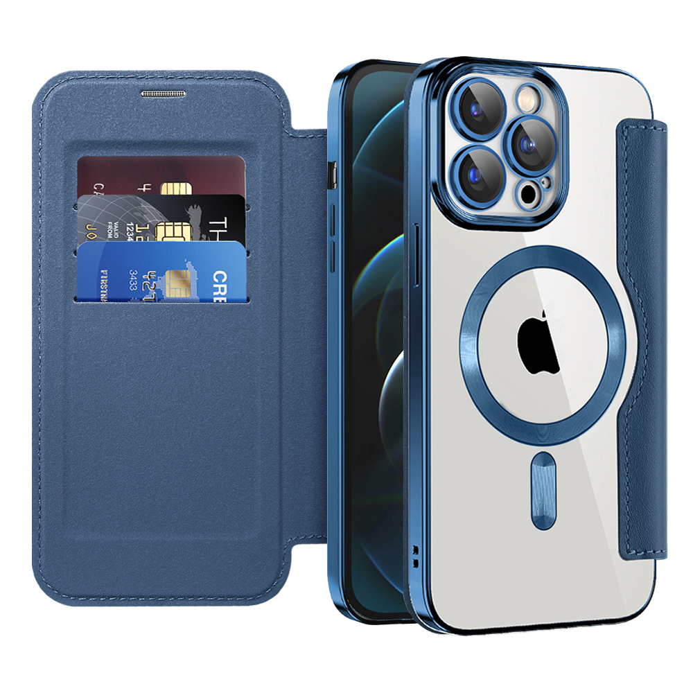 Pouzdro na knihu Techsuit SmartMag iPhone 12 Pro Max modré