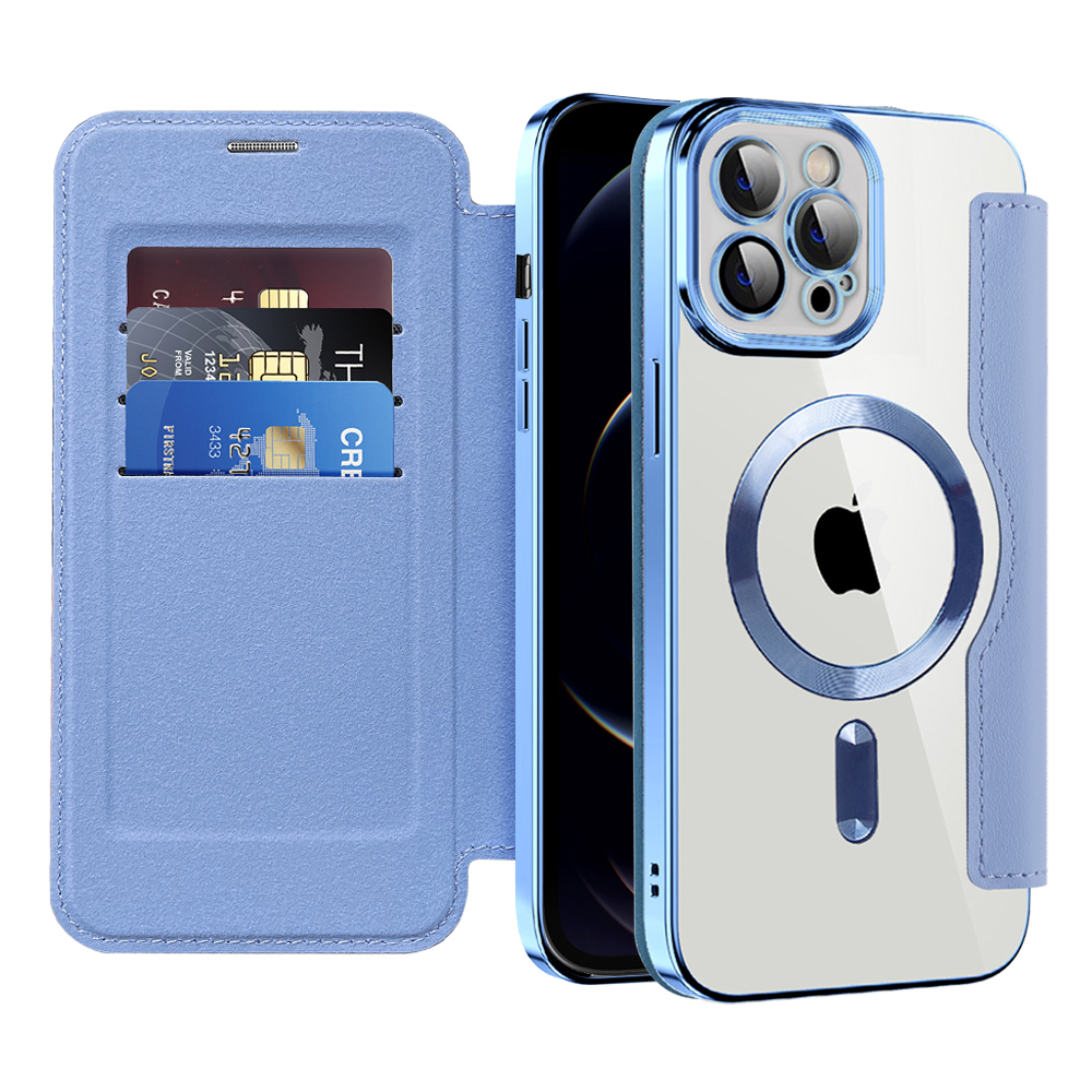 Pouzdro na knihu Techsuit SmartMag iPhone 12 Pro Max světle modré