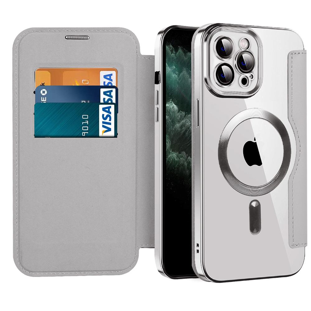 Pouzdro na knihu Techsuit SmartMag pro iPhone 11 Pro Max šedé
