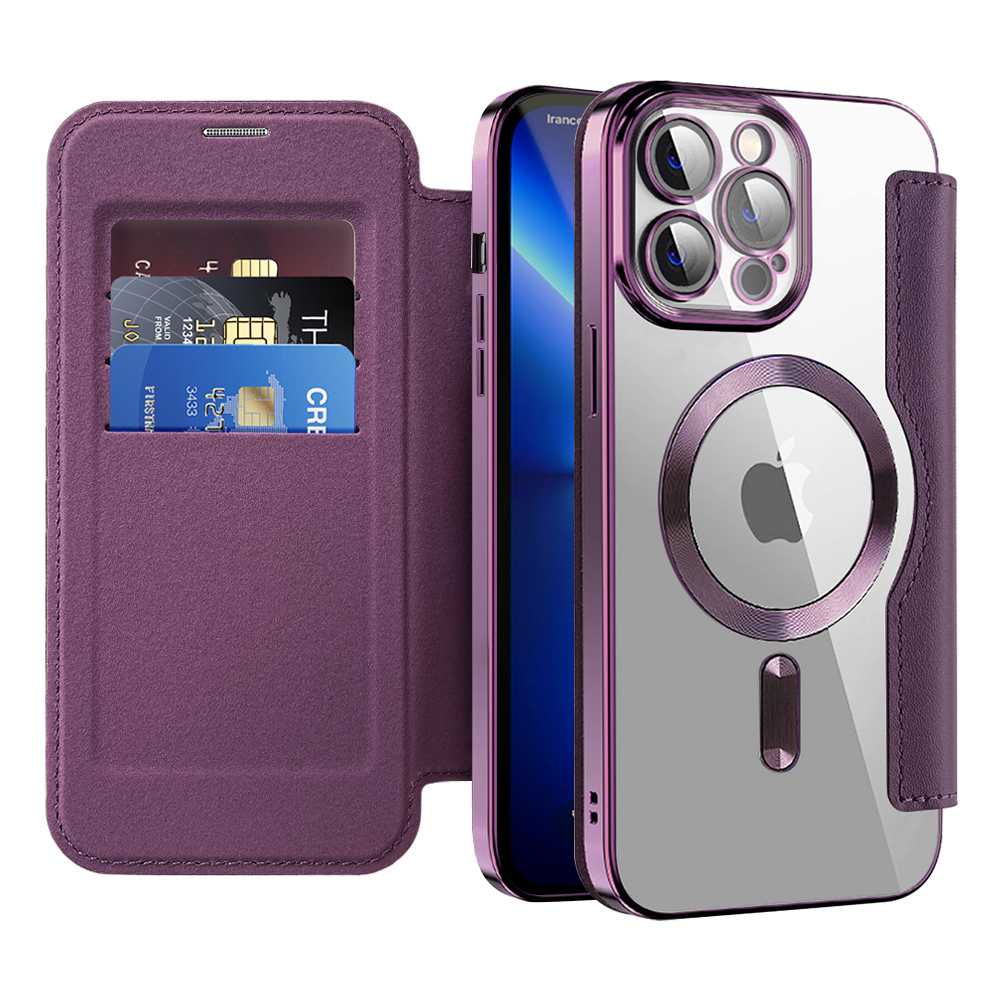 Pouzdro na knihu Techsuit SmartMag iPhone 13 Pro Max fialové