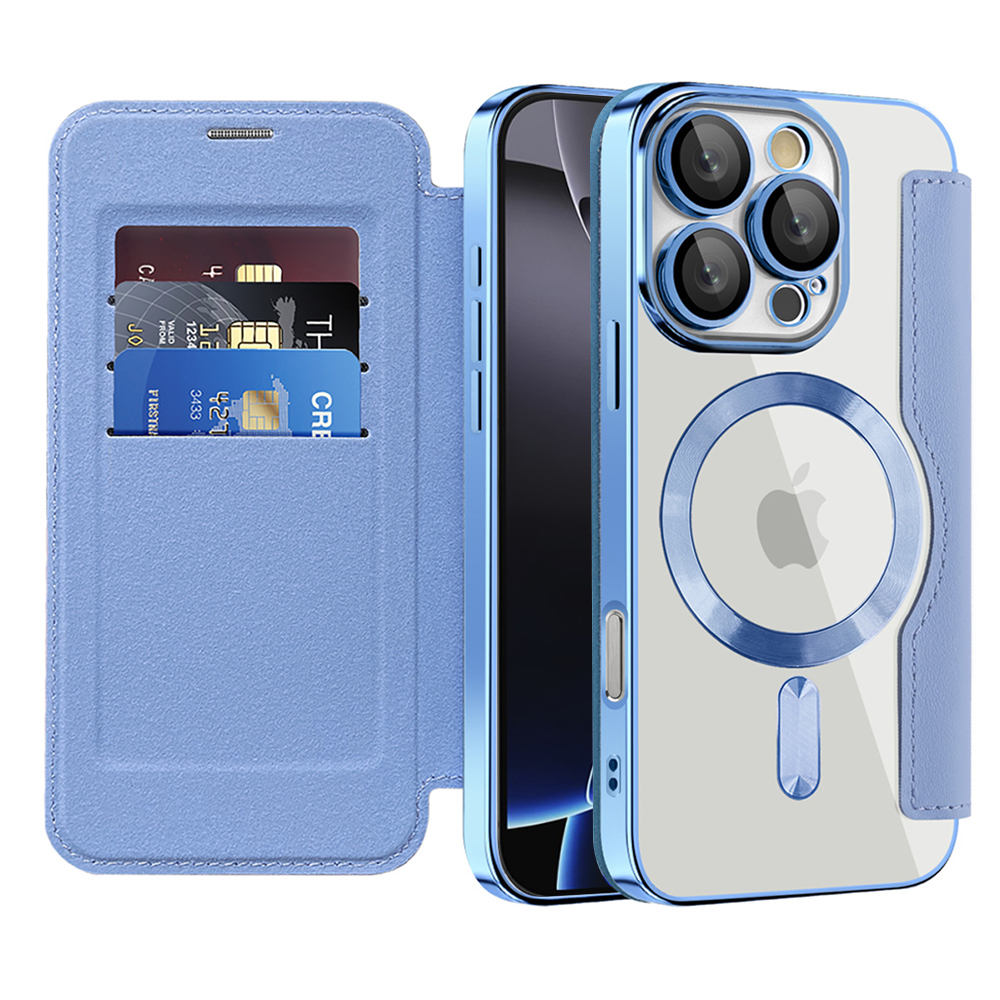 Pouzdro na knihu Techsuit SmartMag iPhone 16 Pro světle modrá