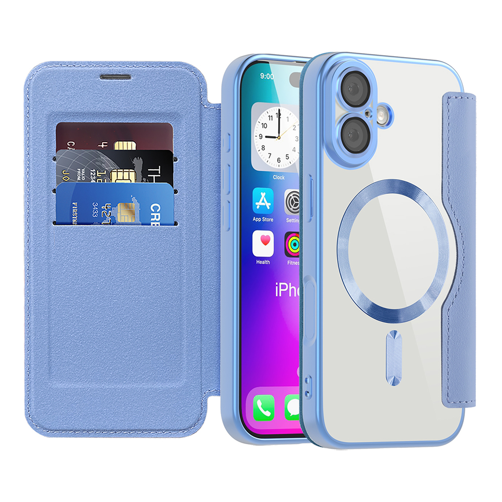 Pouzdro na knihu Techsuit SmartMag iPhone 17 světle modré