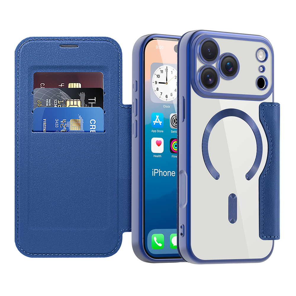 Pouzdro na knihu Techsuit SmartMag iPhone 17 Pro Max modré