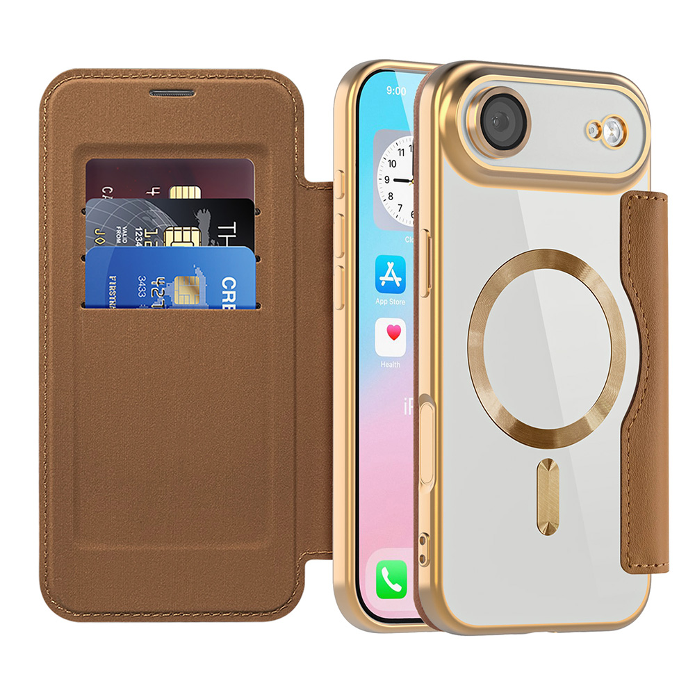 Pouzdro na knihu Techsuit SmartMag iPhone 17 Air hnědé