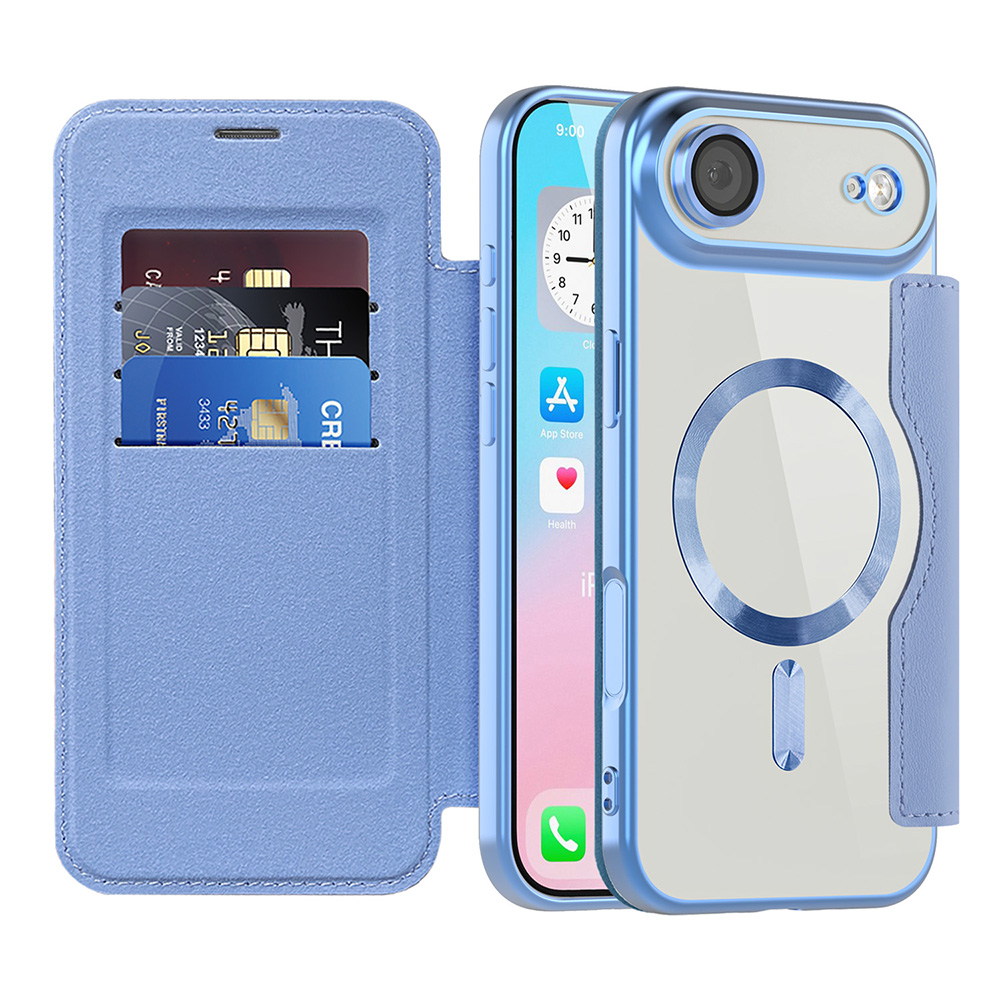 Pouzdro na knihu Techsuit SmartMag iPhone 17 Air světle modré