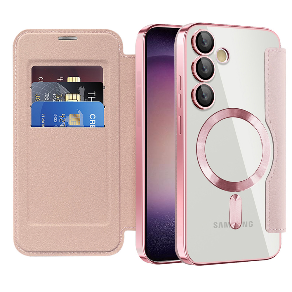 Pouzdro na knihu Techsuit SmartMag pro Samsung Galaxy S23 růžové