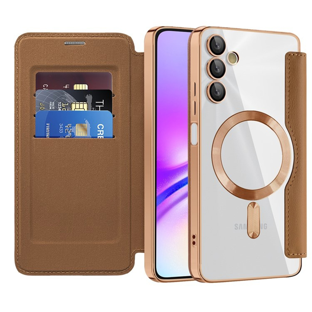 Pouzdro na knihu Techsuit SmartMag pro Samsung Galaxy A05s hnědé
