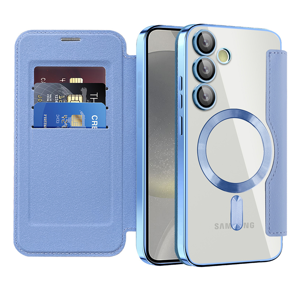 Pouzdro na knihu Techsuit SmartMag pro Samsung Galaxy S24 Plus světle modré