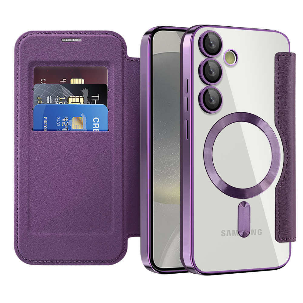 Pouzdro na knihu Techsuit SmartMag pro Samsung Galaxy S24 Plus fialové