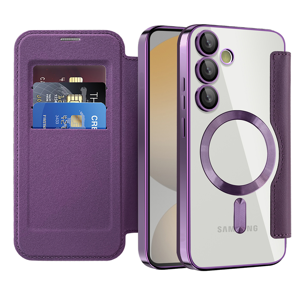 Pouzdro na knihu Techsuit SmartMag Samsung Galaxy S24 FE fialové