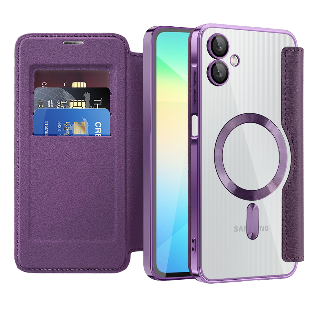 Techsuit SmartMag pouzdro na knihu Samsung Galaxy A06 fialové