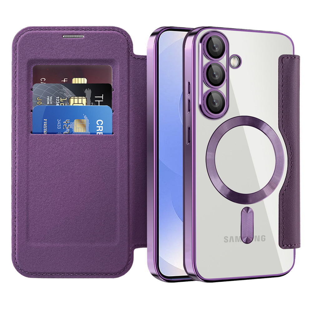 Pouzdro na knihu Techsuit SmartMag Samsung Galaxy S25 Plus fialové