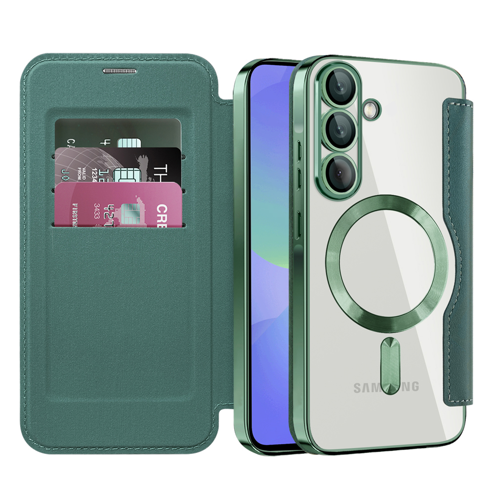 Pouzdro na knihu Techsuit SmartMag pro Samsung Galaxy A36 5G zelené