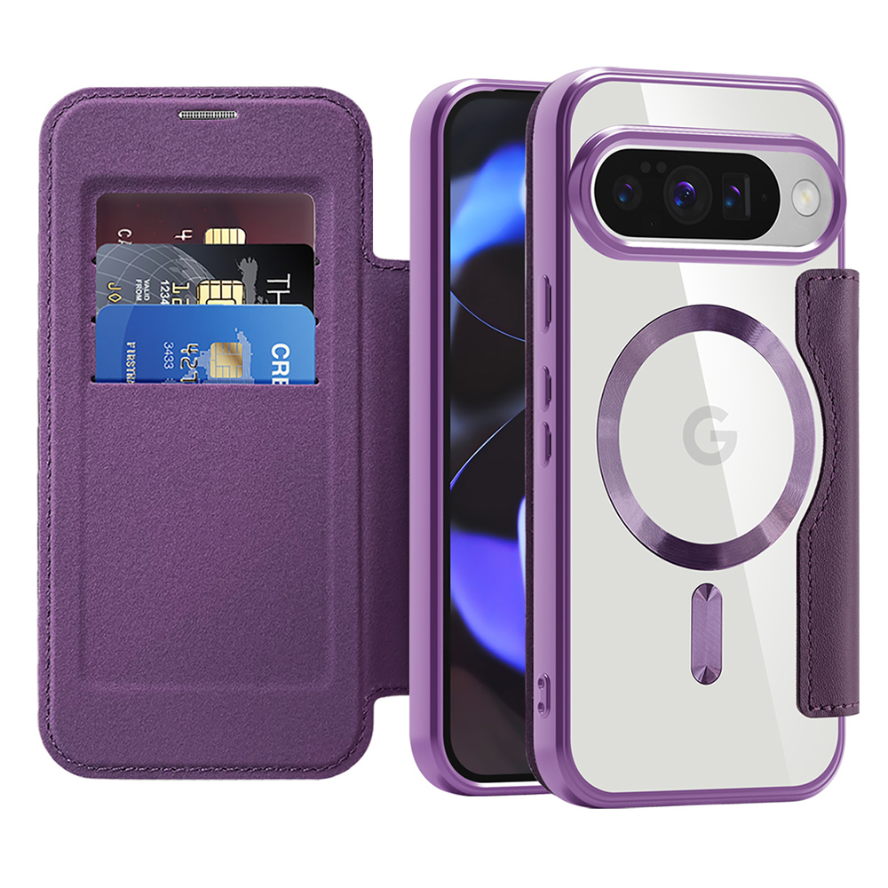 Pouzdro Techsuit SmartMag Book pro Google Pixel 10/10 Pro fialové