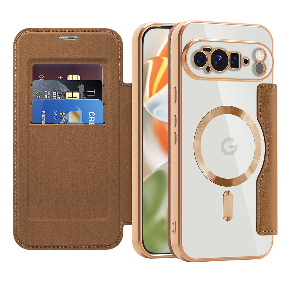 Pouzdro na knihu Techsuit SmartMag Google Pixel 10 Pro XL hnědé