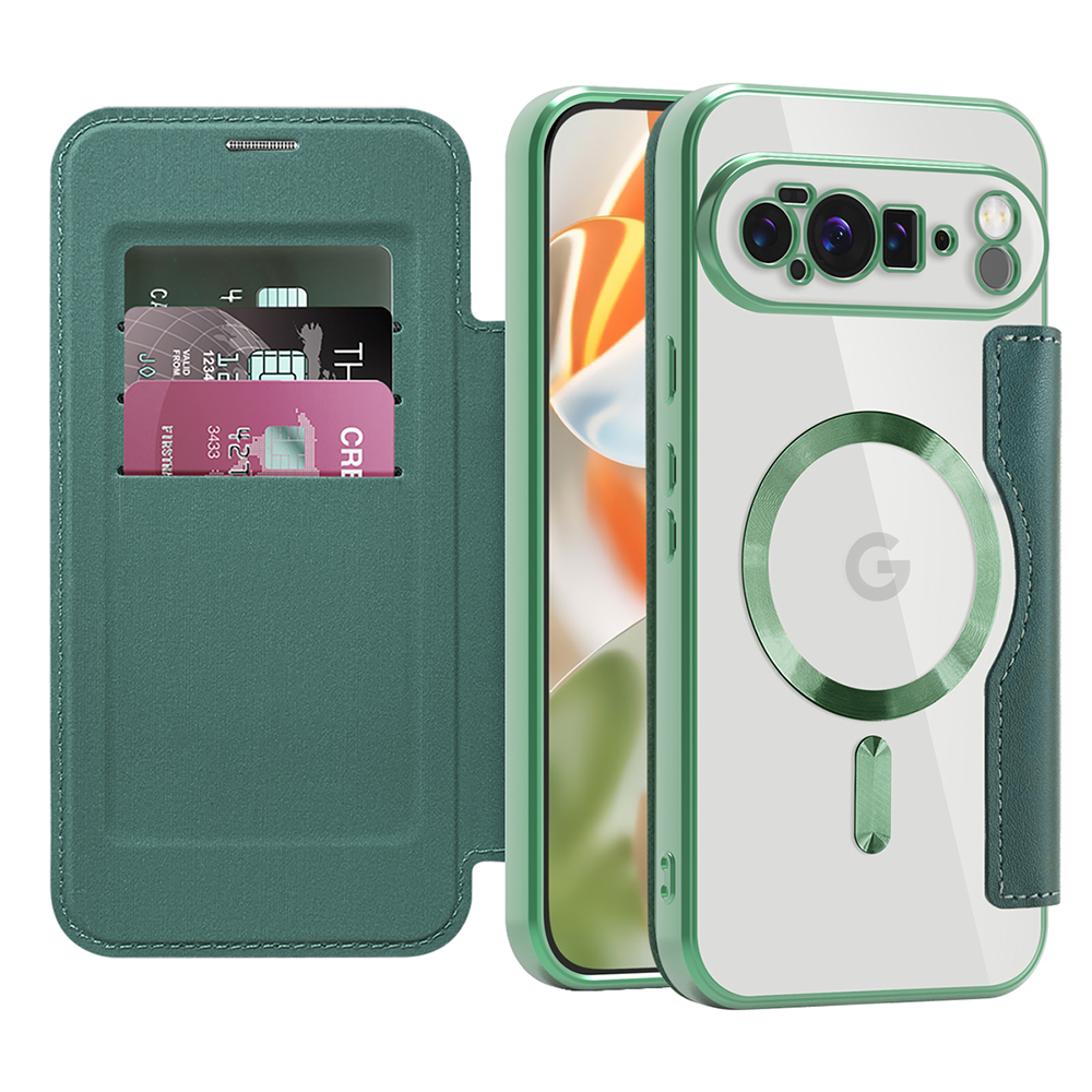 Pouzdro na knihu Techsuit SmartMag pro Google Pixel 10 Pro XL zelené
