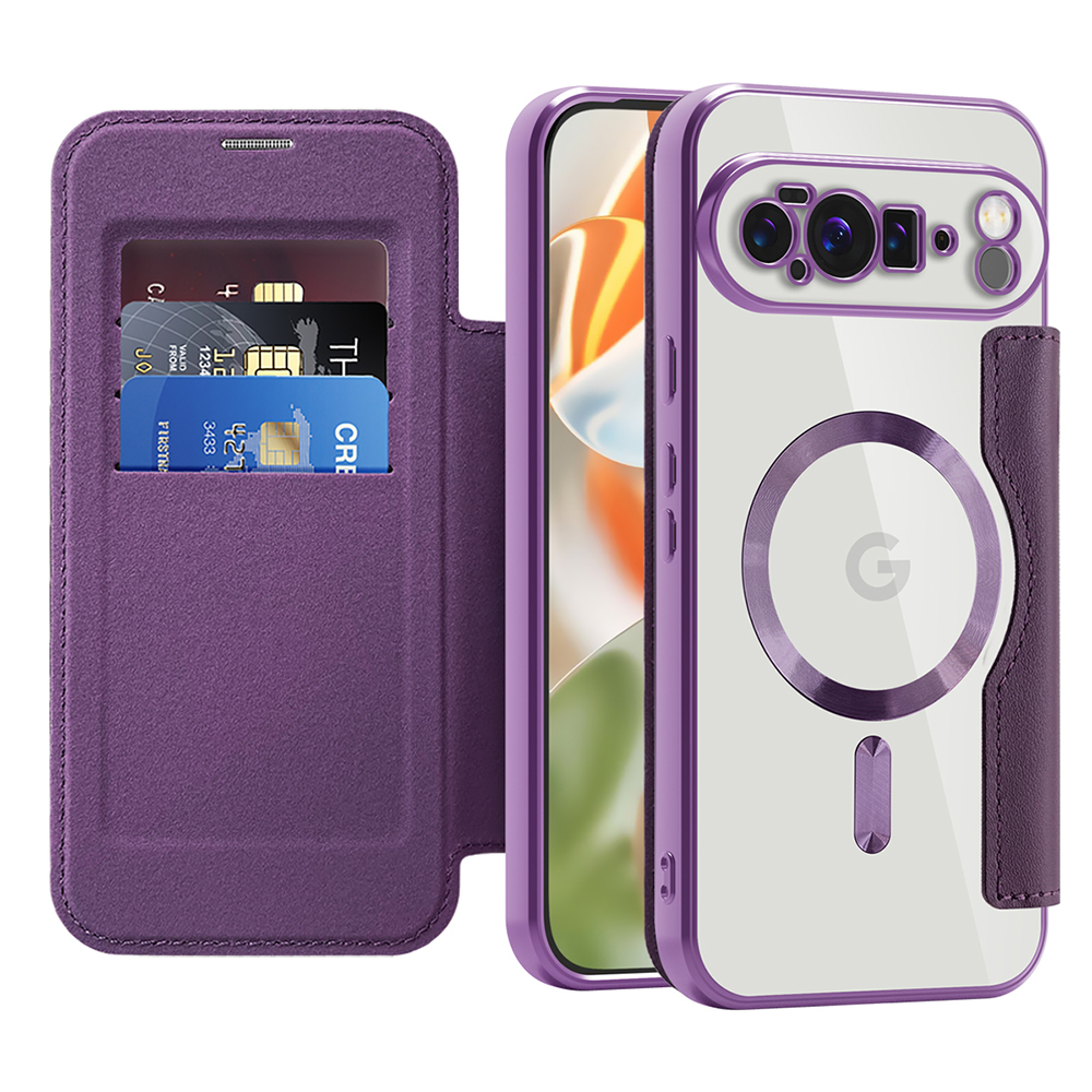 Pouzdro Techsuit SmartMag Book pro Google Pixel 10 Pro XL fialové