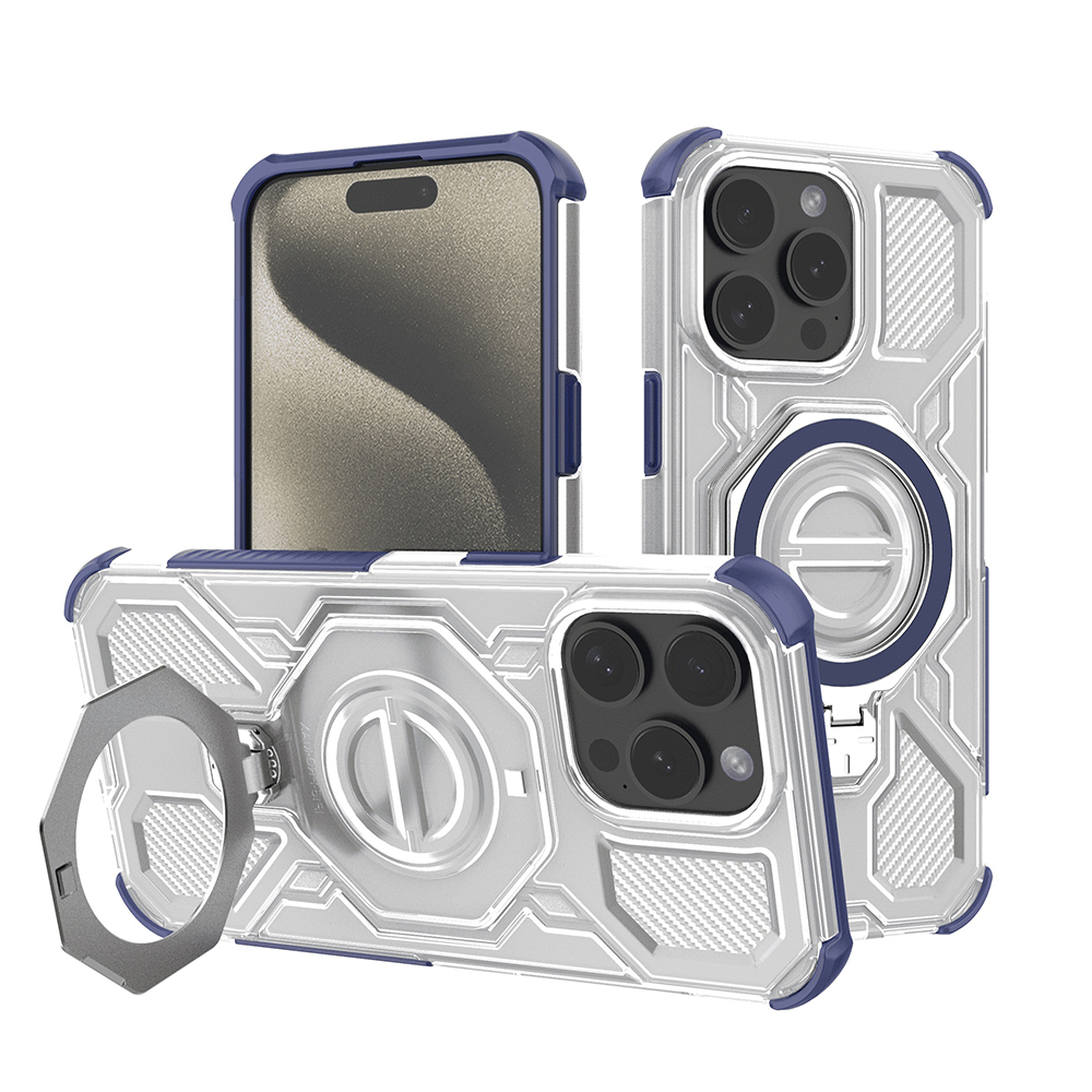 Techsuit Carbon Shield PRO iPhone 15 Pro Modrá Průhledná