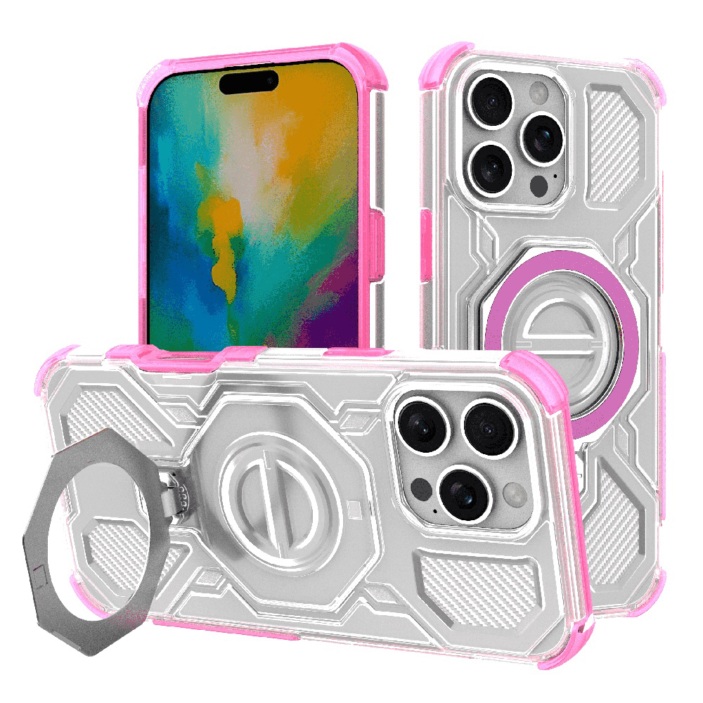 Techsuit Carbon Shield PRO pro iPhone 16 Pro růžový průhledný