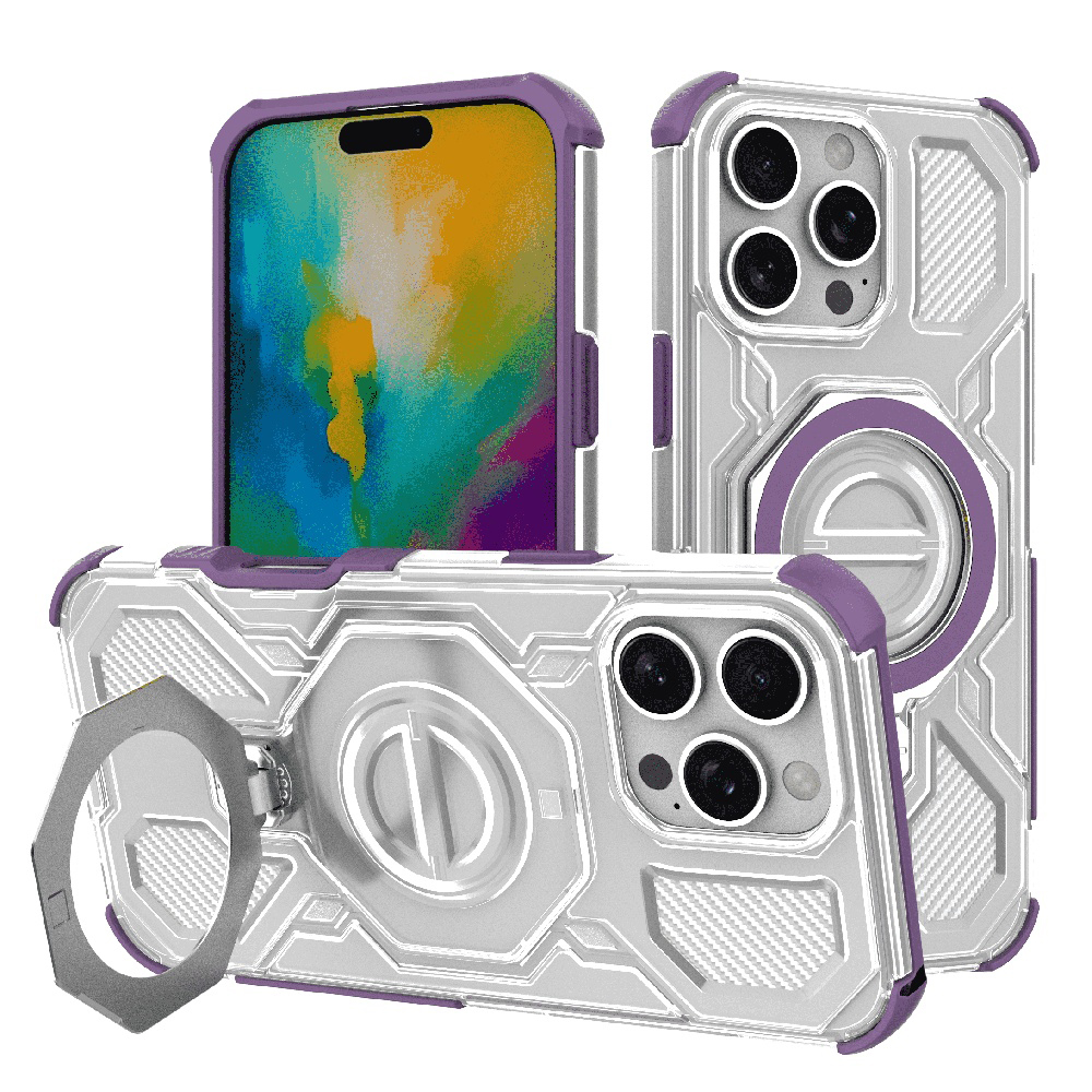 Techsuit Carbon Shield PRO pro iPhone 16 Pro Max fialový průhledný