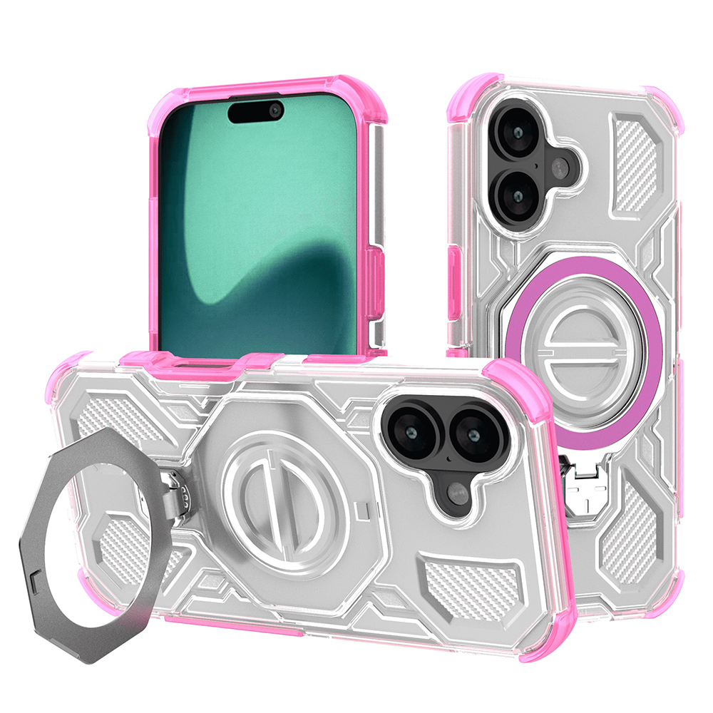 Techsuit Carbon Shield PRO pro iPhone 17 růžový průhledný