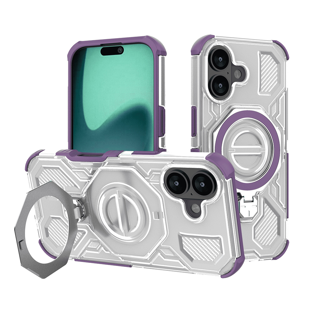 Techsuit Carbon Shield PRO pro iPhone 17 fialový průhledný