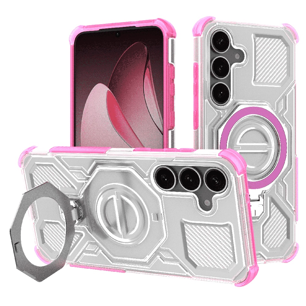 Techsuit Carbon Shield PRO pro Samsung Galaxy S25 růžová průhledná