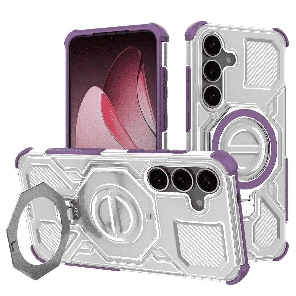 Techsuit Carbon Shield PRO pro Samsung Galaxy S25 fialový průhledný