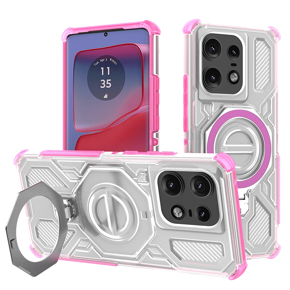 Techsuit Carbon Shield PRO pro Motorola Edge 50 Pro růžový transparentní