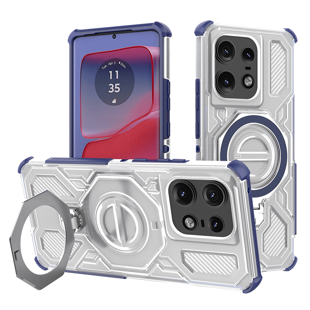 Pouzdro Techsuit Carbon Shield PRO pro Motorola Edge 50 Pro modré průhledné