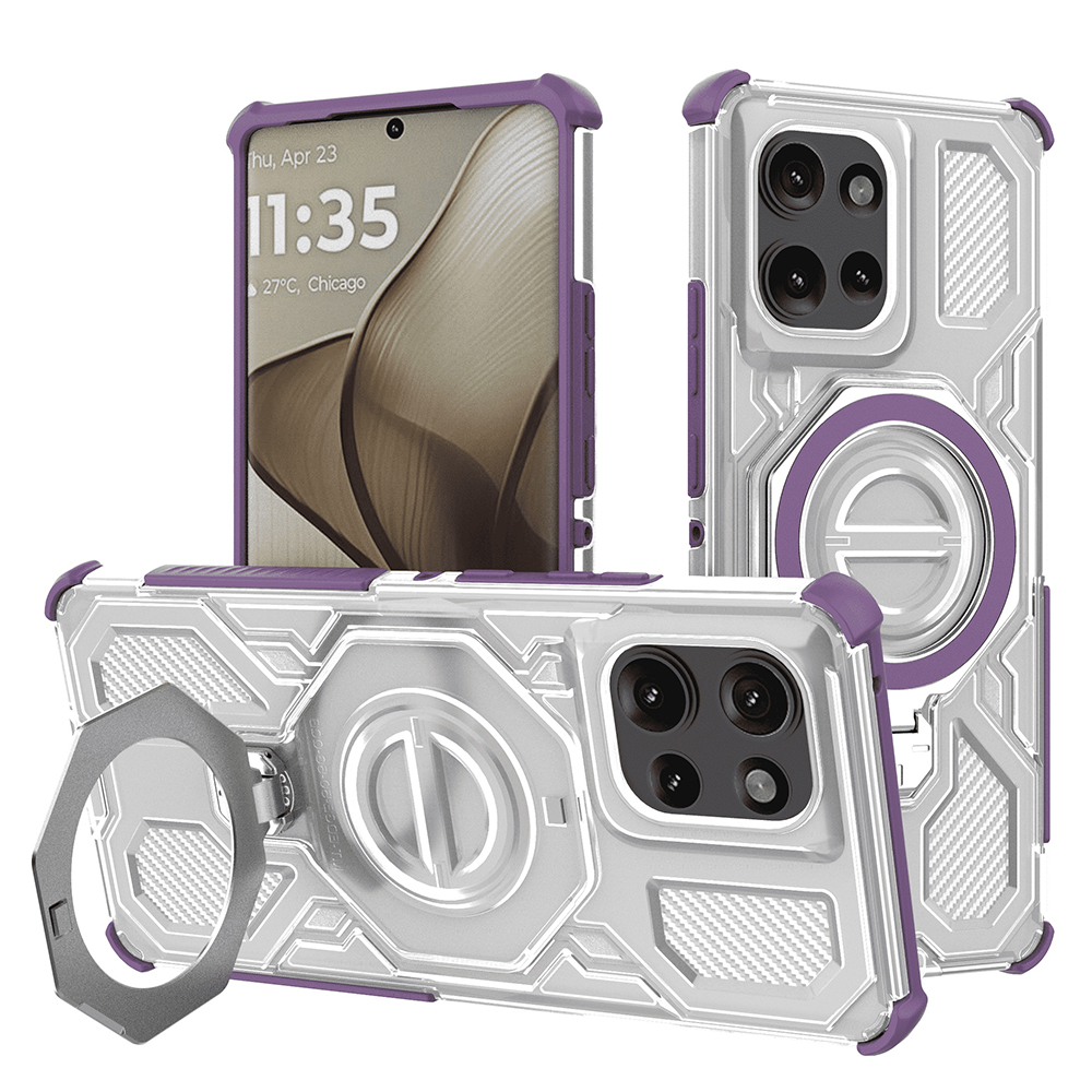 Techsuit Carbon Shield PRO pro Motorola Edge 50 fialový průhledný
