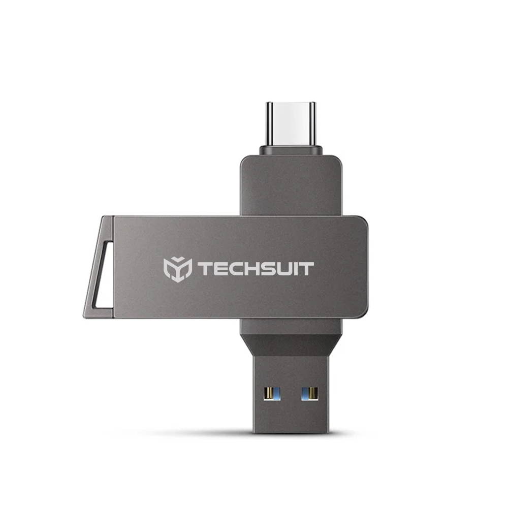 Techsuit Memory Stick THSM20 Dual-Interface USB 3.0 Type-C 64GB šedá