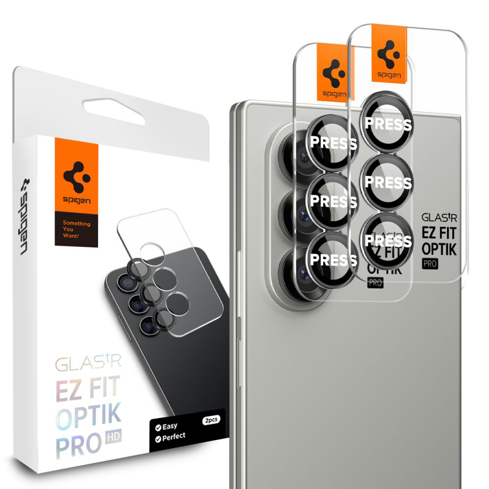 Spigen Optik.tR EZ Fit Pro HD sklo na kameru (2 ks) Samsung Galaxy Z Fold7 černá