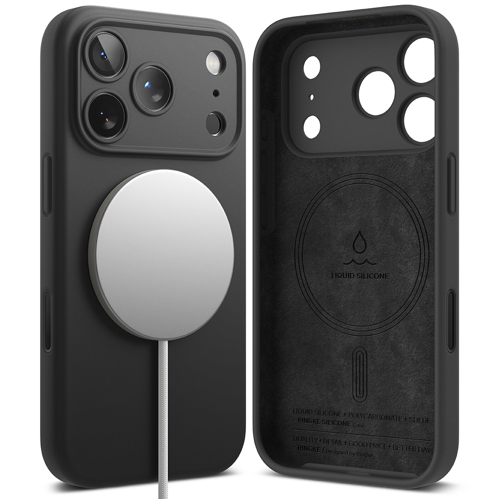 Ringke Silicone Magnetic MagSafe pro iPhone 17 Pro černý