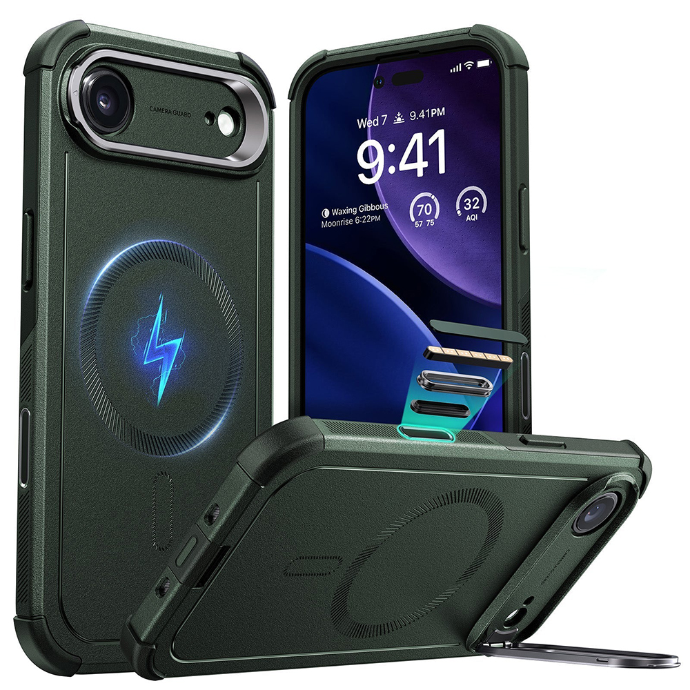 ESR Cyber Armor Kickstand pro iPhone 17 Air zelený