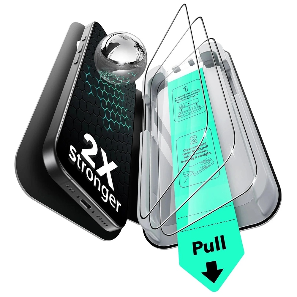 ESR Tempered Glass UltraFit 3 ks pro iPhone 17 iPhone 16 Pro černá