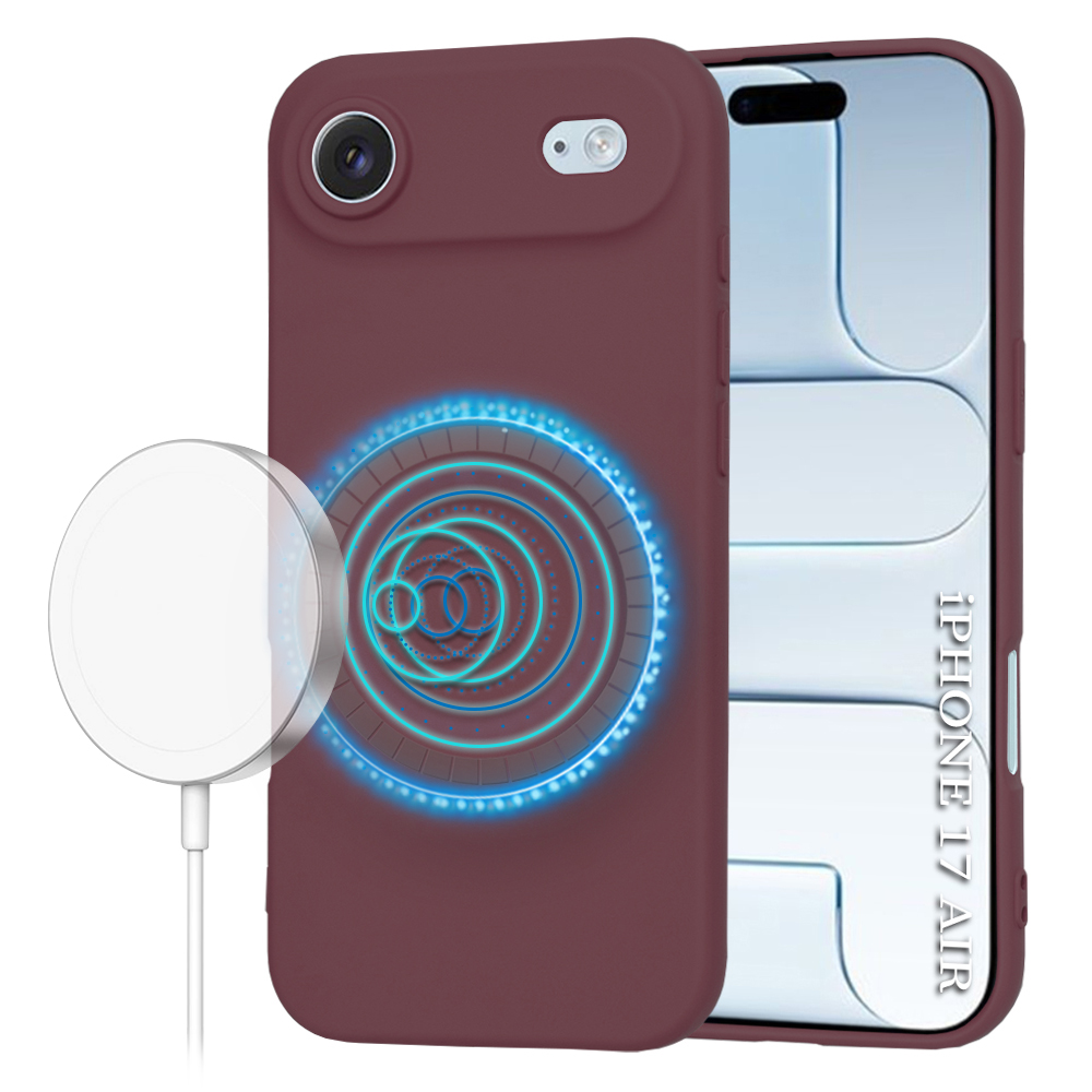 Techsuit SoftFlex MagSafe pro iPhone 17 Air švestkově červená