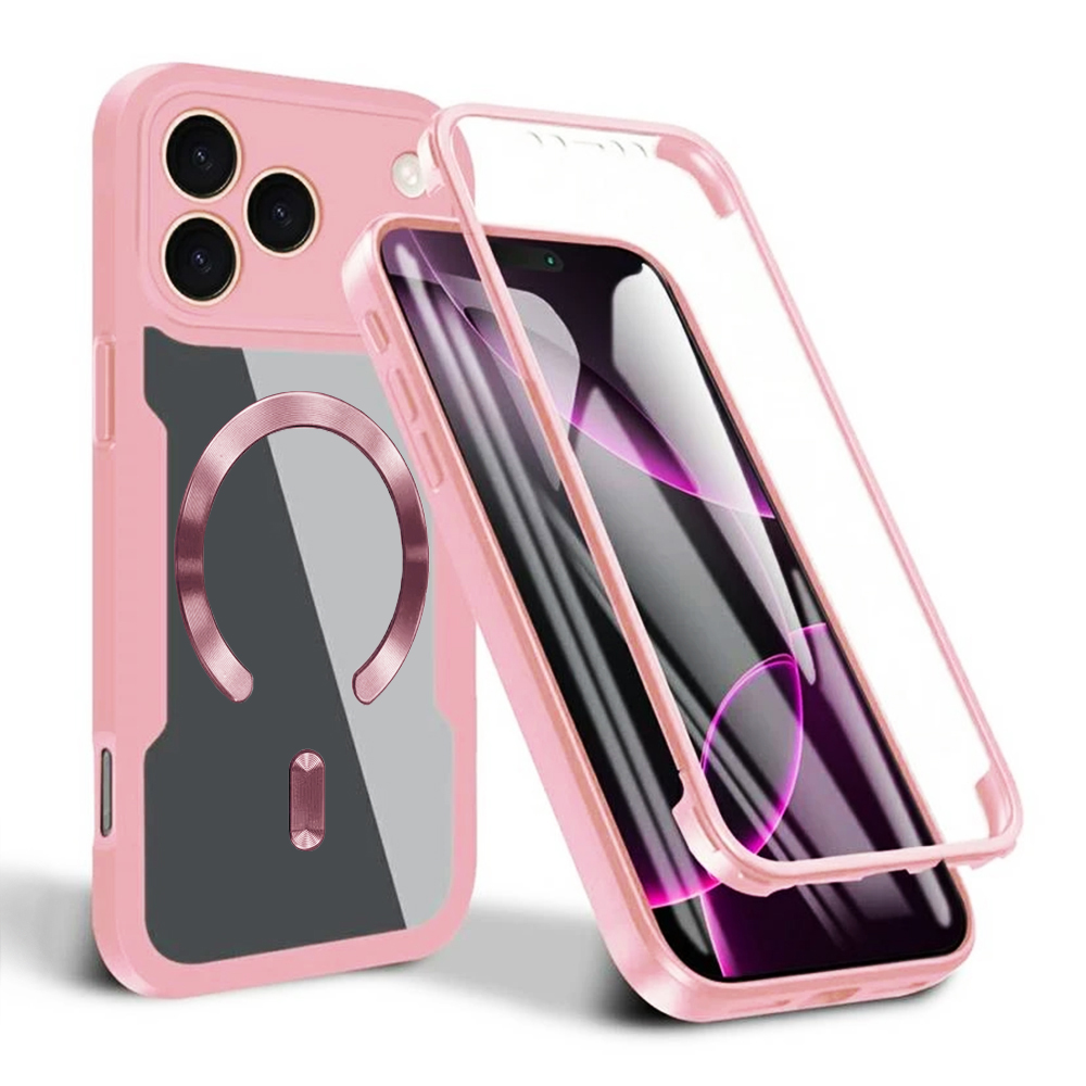 Techsuit ColorVerse 360 MagSafe Series + Ochranné sklo iPhone 17 Pro Max Růžová