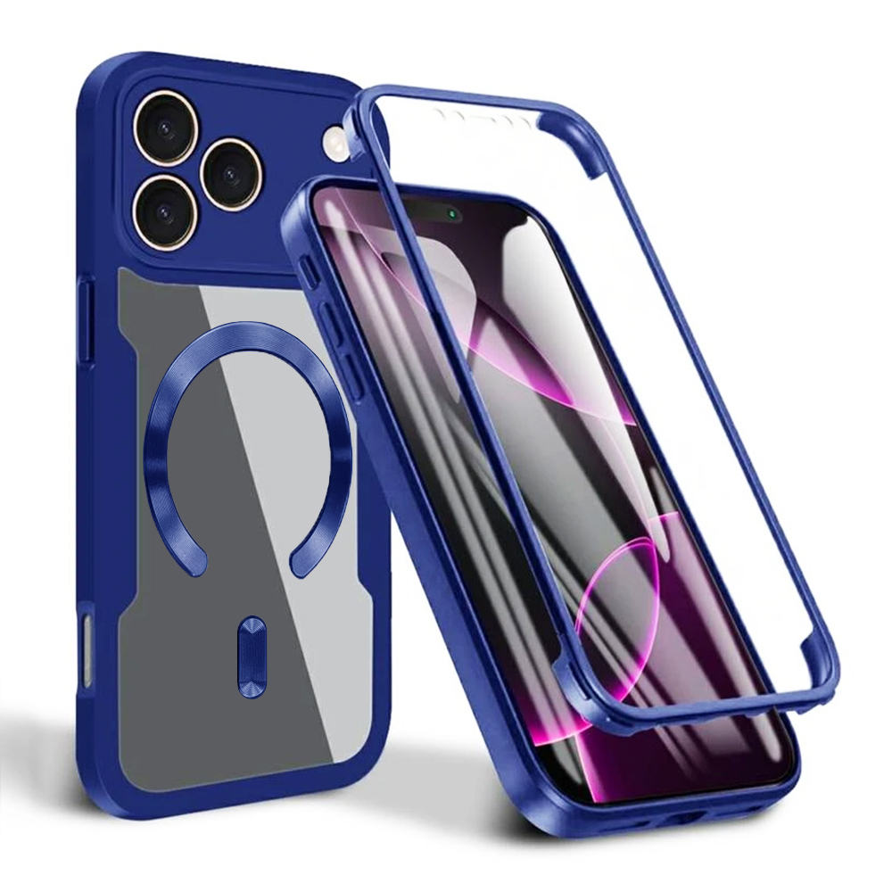 Techsuit ColorVerse 360 MagSafe Series + Ochranné sklo iPhone 17 Pro Max Modrá