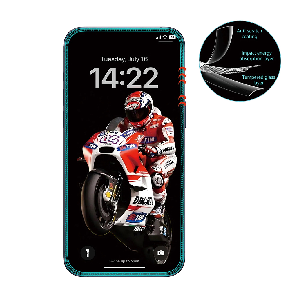 Ochranné sklo ANANK 3D proti prasknutí iPhone 15 Pro Max černé