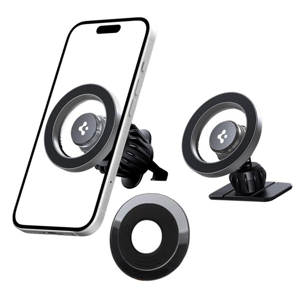 Spigen Car Holder MFT13 MagSafe na palubní desku ventilaci stříbrný