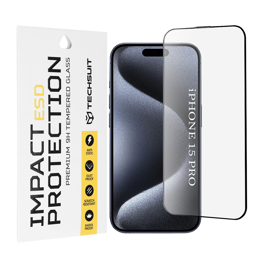Techsuit ESD Glass pro iPhone 15 Pro černý
