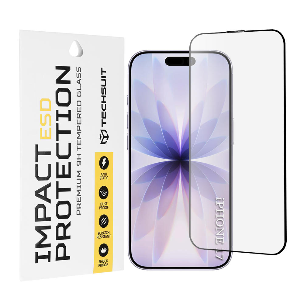 Techsuit ESD sklo iPhone 17 černé